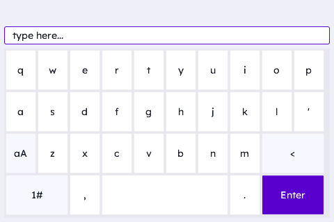 AlphaNum Keyboard Widget