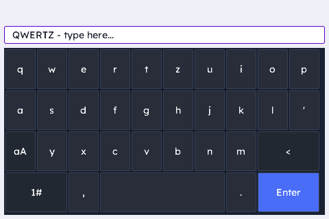 Fully App-Defined Keyboard (QWERTZ)