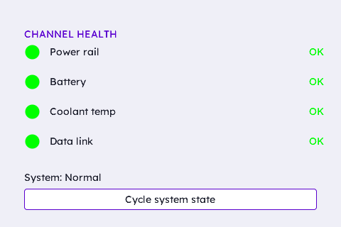 Status LEDs (fault simulator)