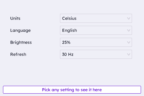 Settings Form with Live Status
