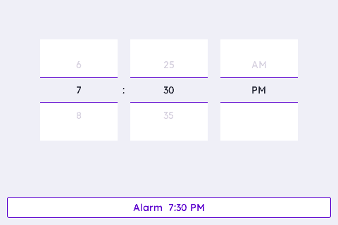 Three-Wheel Time Picker