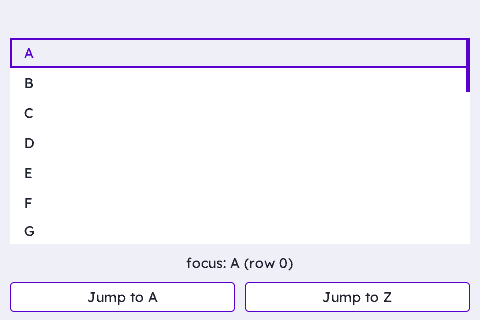Programmatic Navigation: Jump to Index
