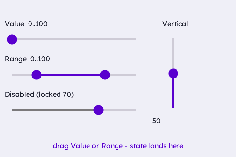 Value vs Range, Vertical, Disabled