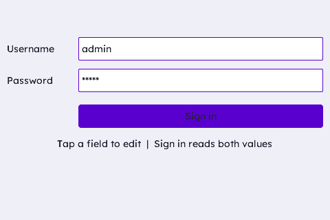 Login Form (keyboard popup)