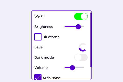 Mixed-Control Settings List
